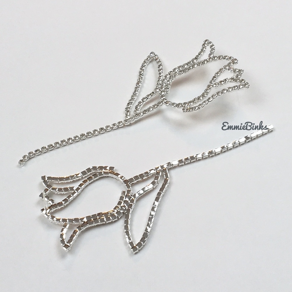 New For Love and Lemons Rhinestone Tulip Statement Earrings - Picture 7 of 11